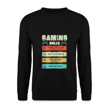 Gamer Logic Gaming Gift Video Games Gamer - Unisex Sweatshirt - black - Front - Alina (178cm) & Michal (187cm)