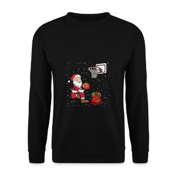 Basketball Noël Père Noël Joueur de basket-ball - Sweat-shirt Unisexe - noir - Devant - Alina (178cm) & Michal (187cm)