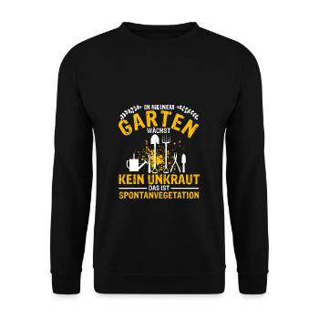 Gärtner Garten Kein Ukraut Kleingarten Geschenk fü - Unisex Pullover - Schwarz - Vorne - Alina (178cm) & Michal (187cm)