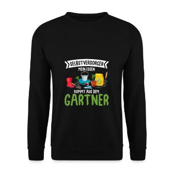 Selbstversorger Mein Essen Kommt Aus Dem Garten - - Unisex Pullover - Schwarz - Vorne - Alina (178cm) & Michal (187cm)