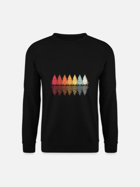 Wald Forrest Vintage Design Retro Hinking Baum Lie - Unisex Pullover - Schwarz