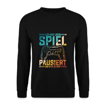 Gamer Zocker Design PC Spiel Gaming Geschenk Gamer - Unisex Pullover - Schwarz - Vorne - Alina (178cm) & Michal (187cm)