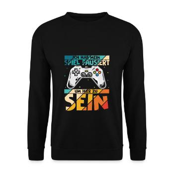 Gamer Zocker Design PC Spiel Gaming Geschenk Gamer - Unisex Pullover - Schwarz - Vorne - Alina (178cm) & Michal (187cm)