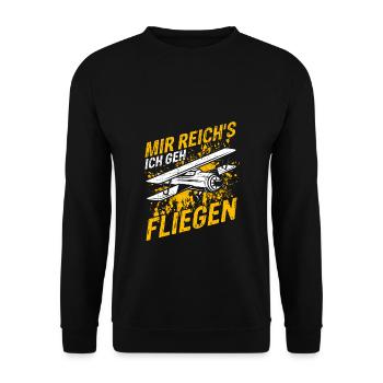 Mir Reichts Ich Geh Helikopter fliegen - Heli Flie - Unisex Pullover - Schwarz - Vorne - Alina (178cm) & Michal (187cm)