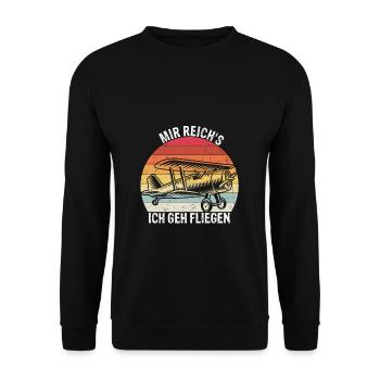 Mir Reichts Ich Geh Helikopter fliegen - Hubschrau - Unisex Pullover - Schwarz - Vorne - Alina (178cm) & Michal (187cm)