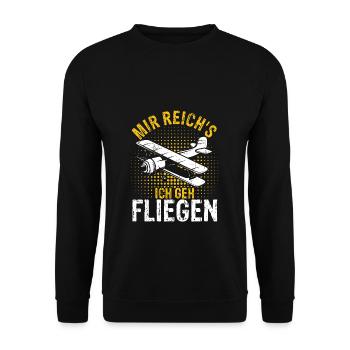 Mir Reichts Ich Geh Helikopter fliegen - Helikopte - Unisex Pullover - Schwarz - Vorne - Alina (178cm) & Michal (187cm)