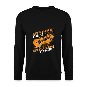 Ukulele Gitarre Musik Konzert Gitarrist Geschenk f - Unisex Pullover - Schwarz - Vorne - Alina (178cm) & Michal (187cm)