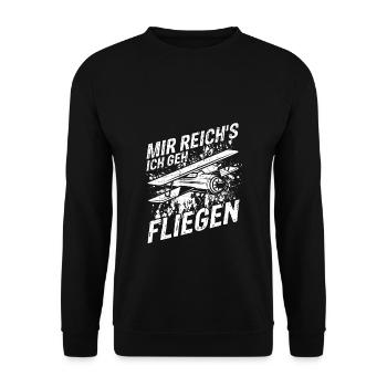 Mir Reichts Ich Geh Helikopter fliegen - Helikopte - Unisex Pullover - Schwarz - Vorne - Alina (178cm) & Michal (187cm)