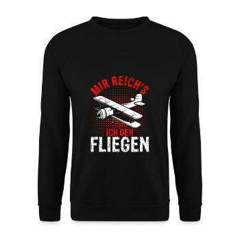 Helikopter Hubschrauber Spruch Fliegen Geschenk fü - Unisex Pullover - Schwarz - Vorne - Alina (178cm) & Michal (187cm)