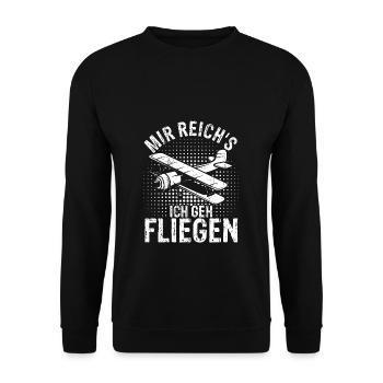 Helikopter Hubschrauber Spruch Abheben Flugzeug He - Unisex Pullover - Schwarz - Vorne - Alina (178cm) & Michal (187cm)