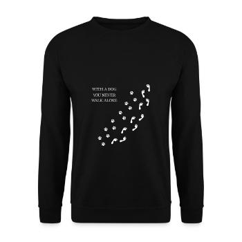 Dog Footprints Dogs Gift Dog Mom Dog Dad Dog - Unisex Sweatshirt - black - Front - Alina (178cm) & Michal (187cm)