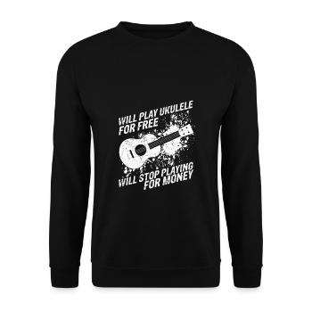 Ukulele Gitarre Musik Konzert Gitarrist Geschenk f - Unisex Pullover - Schwarz - Vorne - Alina (178cm) & Michal (187cm)