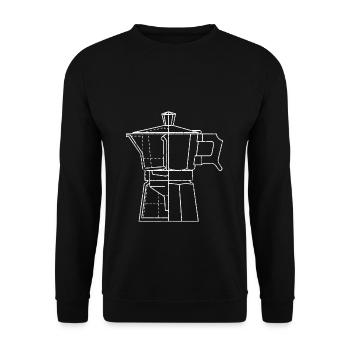 Espressokocher Kaffeekanne Geschenk Kaffee Liebhab - Unisex Pullover - Schwarz - Vorne - Alina (178cm) & Michal (187cm)
