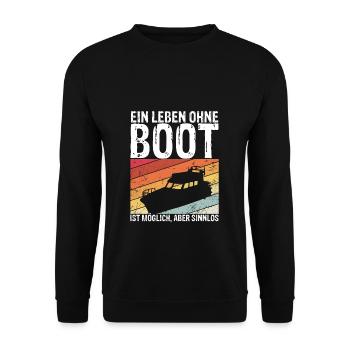 Boot Yacht Jolle Kajak Fan Geschenk Kapitän Schiff - Unisex Pullover - Schwarz - Vorne - Alina (178cm) & Michal (187cm)