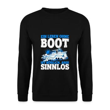 Boot Yacht Jolle Kajak Fan Geschenk Kapitän Schiff - Unisex Pullover - Schwarz - Vorne - Alina (178cm) & Michal (187cm)