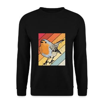 Rotkehlchen Vogelfreund Vogelfan Design Natur Lieb - Unisex Pullover - Schwarz - Vorne - Alina (178cm) & Michal (187cm)