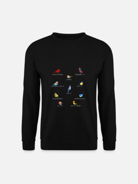 Vogelmotiv Vögel Amsel Rotkehlchen Geschenk Vogelf - Unisex Pullover - Schwarz