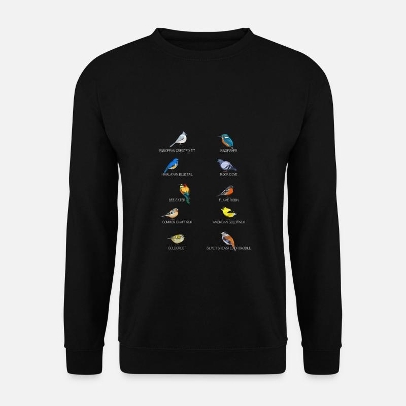 Vogelmotiv Vögel Amsel Rotkehlchen Geschenk Naturs - Unisex Pullover - Schwarz