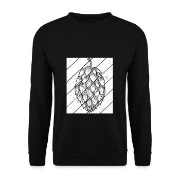 Hopfen Vintage Retro Craft Bier Motiv Liebhaber Bi - Unisex Pullover - Schwarz - Vorne - Alina (178cm) & Michal (187cm)