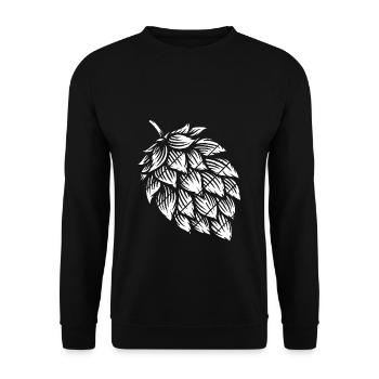 Hopfen Vintage Retro Craft Bier Design Kneipe Bier - Unisex Pullover - Schwarz - Vorne - Alina (178cm) & Michal (187cm)