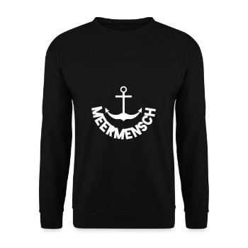 Meermensch by HOB Products - Unisex Pullover - Schwarz - Vorne - Alina (178cm) & Michal (187cm)
