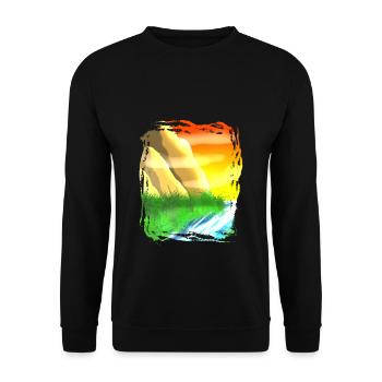 Berg am Fluss by HOB Products - Unisex Sweatshirt - black - Front - Alina (178cm) & Michal (187cm)