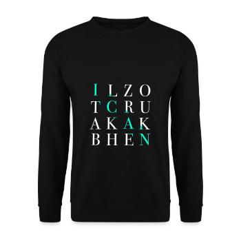 Word Puzzle I Can Crossword by HOB Products - Unisex Sweatshirt - black - Front - Alina (178cm) & Michal (187cm)