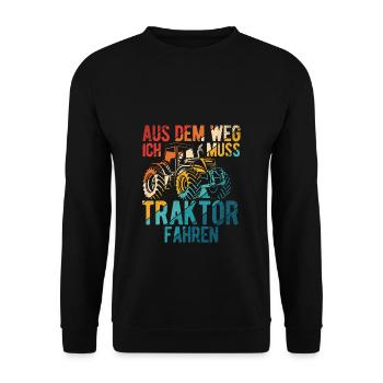 Traktor Ackerbauer Bauernhof Landmaschinen Landwir - Unisex Pullover - Schwarz - Vorne - Alina (178cm) & Michal (187cm)