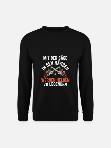 Holzfäller Säge Axt Förster Forstwirt Geschenk für - Unisex Pullover - Schwarz