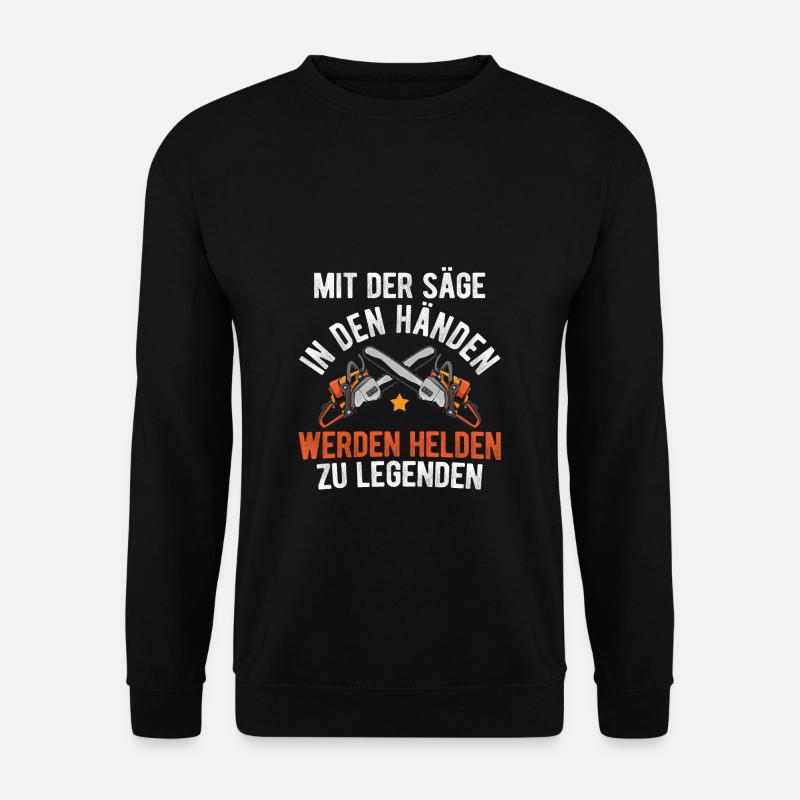 Holzfäller Säge Axt Förster Forstwirt Geschenk für - Unisex Pullover - Schwarz