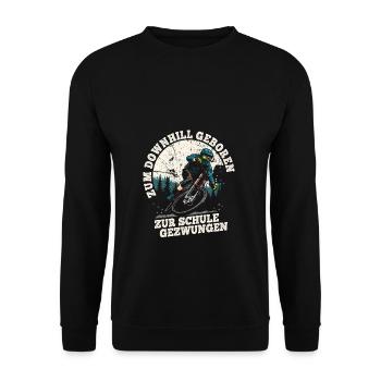 MTB Mountainbike Fahrradfahrer Freeride Downhill O - Unisex Pullover - Schwarz - Vorne - Alina (178cm) & Michal (187cm)