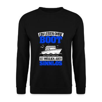 Boot Yacht Jolle Kajak Fan Geschenk Kapitän Schiff - Unisex Pullover - Schwarz - Vorne - Alina (178cm) & Michal (187cm)
