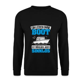Boot Yacht Jolle Kajak Fan Geschenk Kapitän Schiff - Unisex Pullover - Schwarz - Vorne - Alina (178cm) & Michal (187cm)