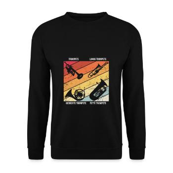 Trompete Blasmusik Horn Musikliebhaber Geschenk Tr - Unisex Pullover - Schwarz - Vorne - Alina (178cm) & Michal (187cm)