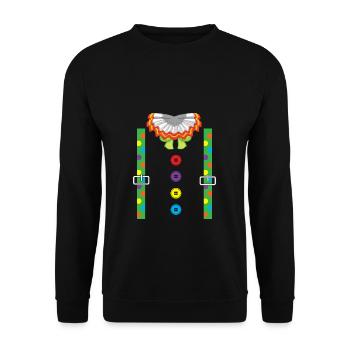 Clown Costume Disguise Clown - Unisex Sweatshirt - black - Front - Alina (178cm) & Michal (187cm)