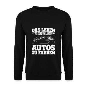 Auto Fan Tuner Sportwagen Geschenk Motorsport Lieb - Unisex Pullover - Schwarz - Vorne - Alina (178cm) & Michal (187cm)
