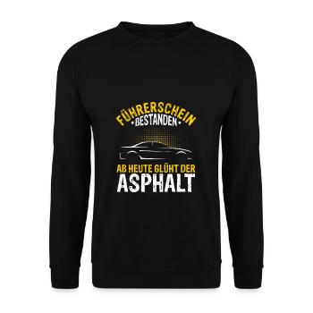 Fahrprüfung Bestanden Führerschein Autofans Fahran - Unisex Pullover - Schwarz - Vorne - Alina (178cm) & Michal (187cm)