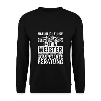 KFZ-Meister Zimmermeister Tischlermeister Bäckerme - Unisex Pullover - Schwarz - Vorne - Alina (178cm) & Michal (187cm)