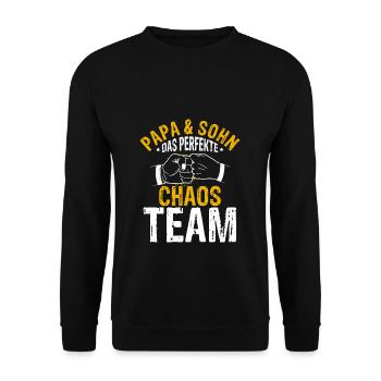 Papa & Sohn Das Perfekte Chaos Team - Vatertag Bes - Unisex Pullover - Schwarz - Vorne - Alina (178cm) & Michal (187cm)
