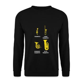 Trompete Blasmusik Horn Musikliebhaber Geschenk Tr - Unisex Pullover - Schwarz - Vorne - Alina (178cm) & Michal (187cm)
