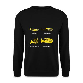 Trompete Blasmusik Horn Musikliebhaber Geschenk Tr - Unisex Pullover - Schwarz - Vorne - Alina (178cm) & Michal (187cm)
