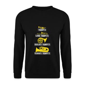 Trompete Blasmusik Horn Musikliebhaber Geschenk Tr - Unisex Pullover - Schwarz - Vorne - Alina (178cm) & Michal (187cm)