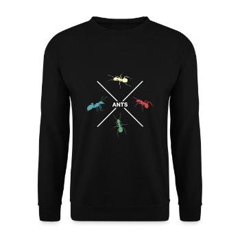 Fourmi ma colonie de fourmis « rétro-ant » - Sweat-shirt Unisexe - noir - Devant - Alina (178cm) & Michal (187cm)
