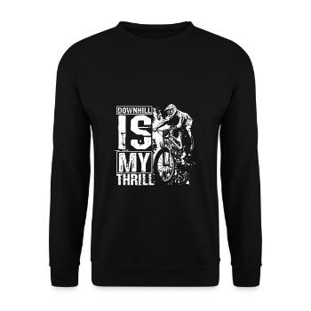DOWNHILL IS MY THRILL - Adrenalinkick Enduro Ausfa - Unisex Pullover - Schwarz - Vorne - Alina (178cm) & Michal (187cm)