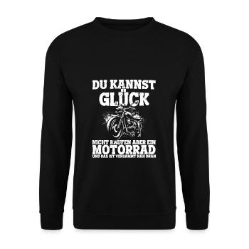 Motorsport Motorrad Geschwindigkeit Outdoor Glück - Unisex Pullover - Schwarz - Vorne - Alina (178cm) & Michal (187cm)