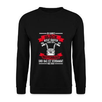 Glück Sportfan Adrenalin Bikelovers Motorrad Motiv - Unisex Pullover - Schwarz - Vorne - Alina (178cm) & Michal (187cm)