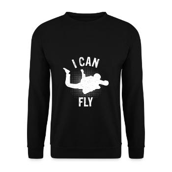 Skydive Fallschim Sprung Action Höhe Flug Skydiver - Unisex Pullover - Schwarz - Vorne - Alina (178cm) & Michal (187cm)