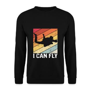 Sprung Himmel Adrenalin Fallschirm Skydive Extrems - Unisex Pullover - Schwarz - Vorne - Alina (178cm) & Michal (187cm)