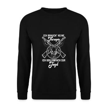 Natur Wald Jäger Jagd Schützen Naturliebhaber Jagd - Unisex Pullover - Schwarz - Vorne - Alina (178cm) & Michal (187cm)