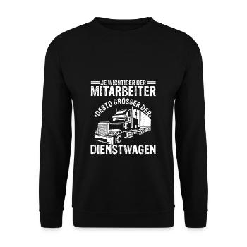 LKW Fahrer Fernfahrer Berufskraftfahrer Diesel Tra - Unisex Pullover - Schwarz - Vorne - Alina (178cm) & Michal (187cm)